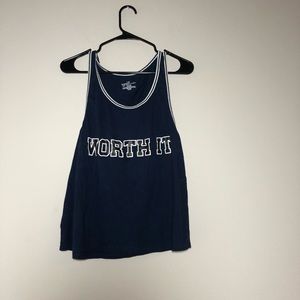Navy Blue ‘Worth It’ Pajama Tank Top